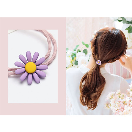 Dây buộc tóc hoa cúc nhiều màu xinh xắn