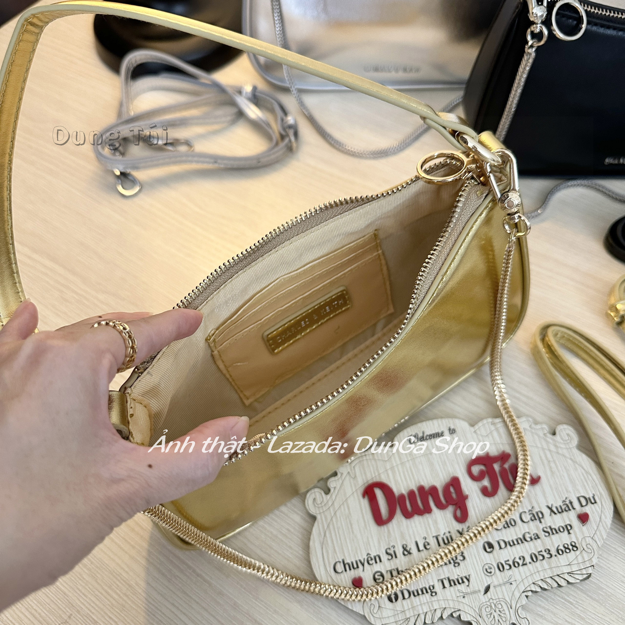 [Chuẩn hãng] Túi nữ kẹp nách + đeo chéo size 22 dáng basic 3 dây đeo full màu
