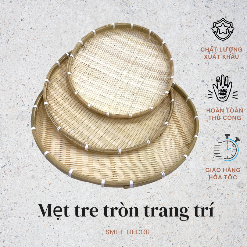 Round bamboo tray - Tet decoration