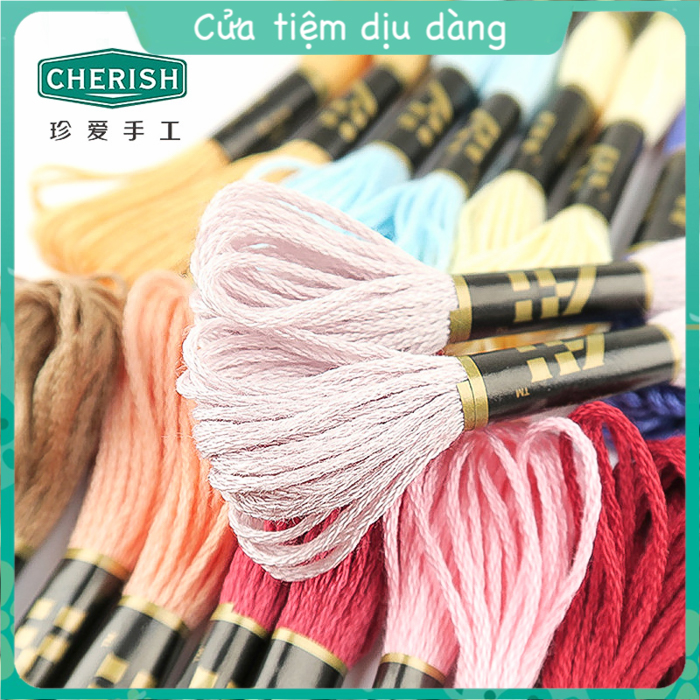 Set chỉ thêu Airo cao cấp - Chỉ thêu tay Cherish (set 50 - 100 màu)