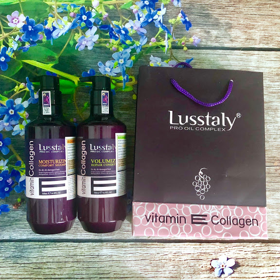 Cặp Dầu Gội Đầu Dầu Xả Tóc Lusstaly VitaminE collagen 500ml