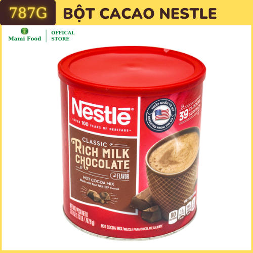 Bột cacao nestle classic rich milk chocolate (hộp giấy/lon)