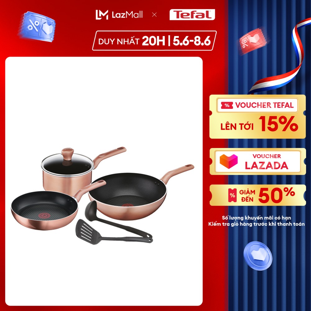 Bộ 3 nồi chảo chống dính đáy từ Tefal Cook & Shine G803S695  (Nồi 18cm, chảo 24cm và 28cm) - Gian hàng chính hãng bảo hành 2 năm