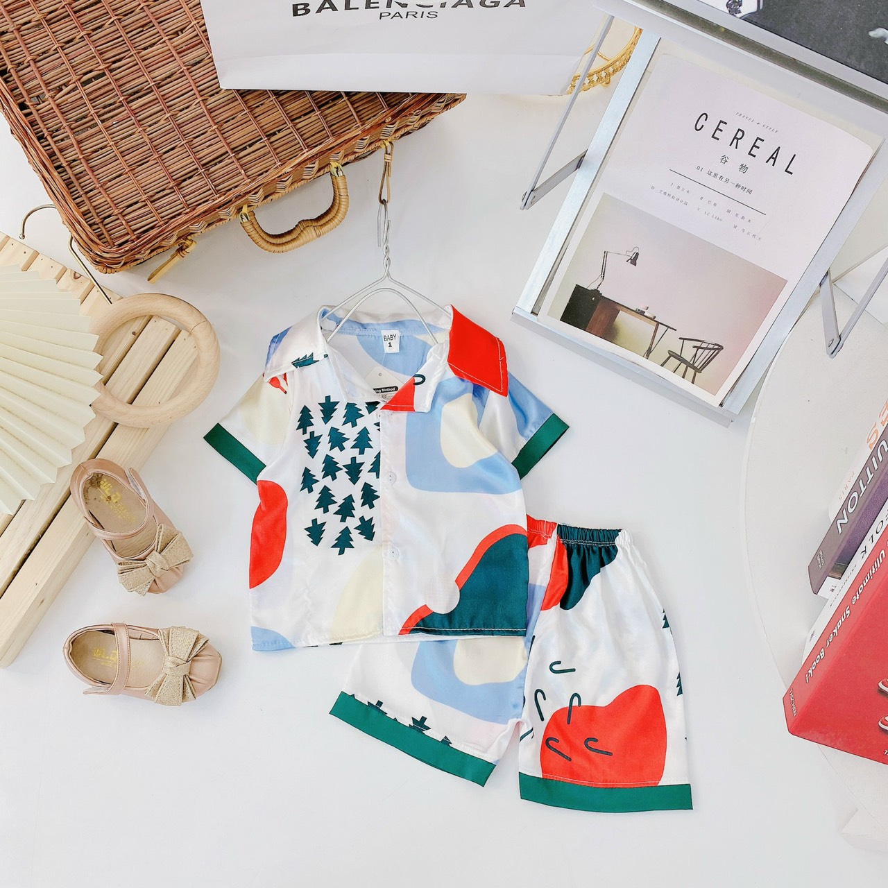 Bộ bé gái pijama lụa nhí và đại 8-30kg xhn842