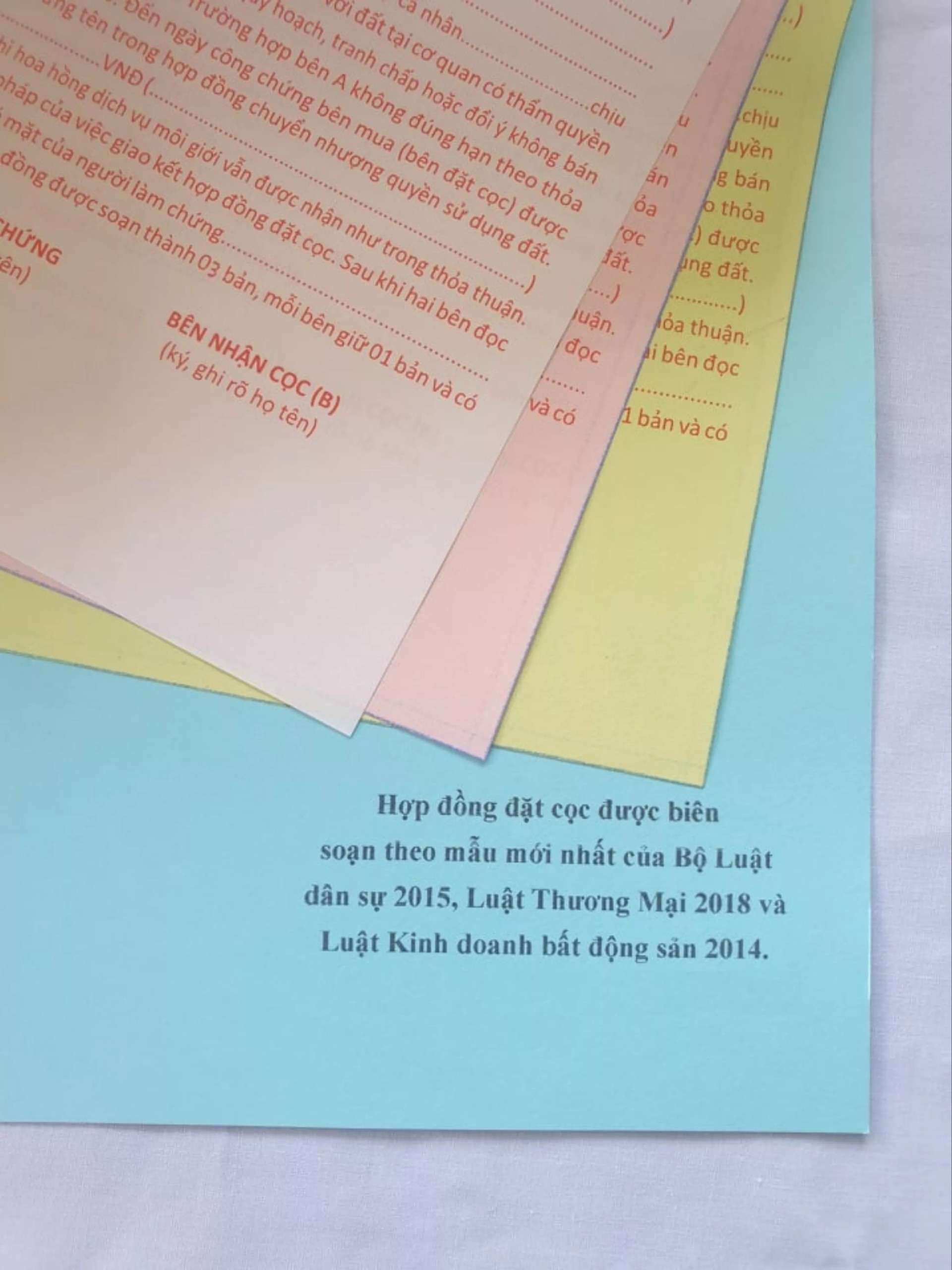 Combo 3 Hợp Đồng Đặt Cọc Nhà Đất 3 Liên
