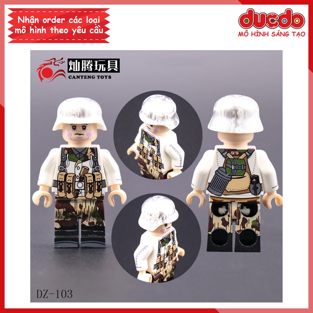 Minifigures chiến binh Army trong chiến tranh thế giới - Đồ chơi Lắp ghép Xếp hình Mô hình Mini WW2 DZ 103 104
