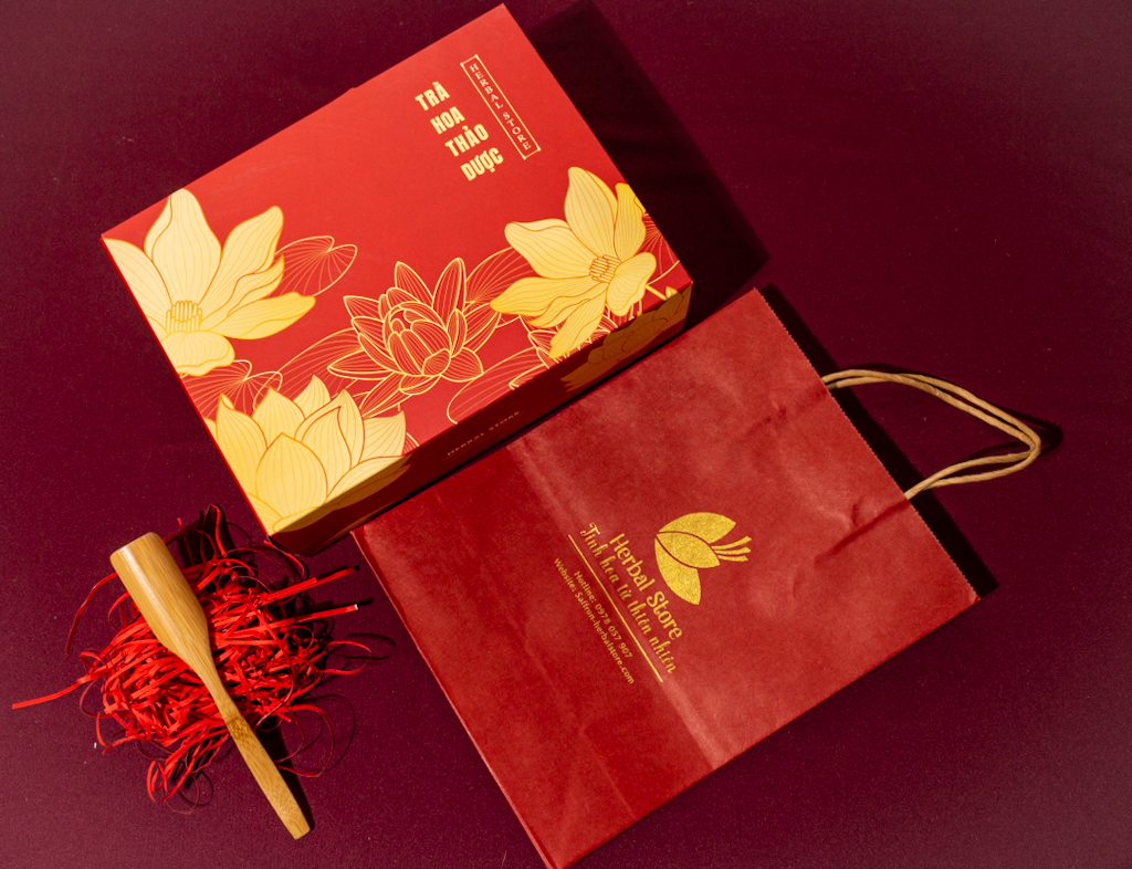 HỘP QUÀ TRÀ MẬT ONG SAFFRON KÈM THẢO MỘC