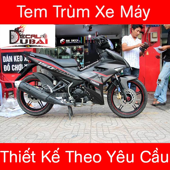Tem Trùm Exciter 150 Đen Nhám Chỉ đỏ