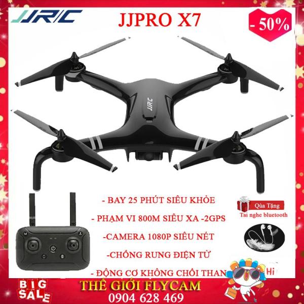 [Tặng tai nghe Bluetooth] Flycam C-fly ZHI (JJRC X7) 2GPS - Bay 25Phút, camera FullHD 1080p, Phạm vi 800m Chống rung điện từ, Động cơ không chổi than