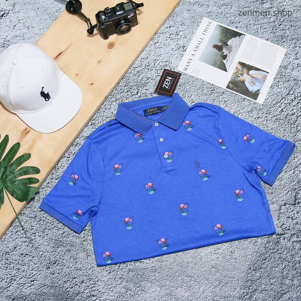 Áo thun polo rpl họa tiết chất supima cotton xuất xịn chính hãng
