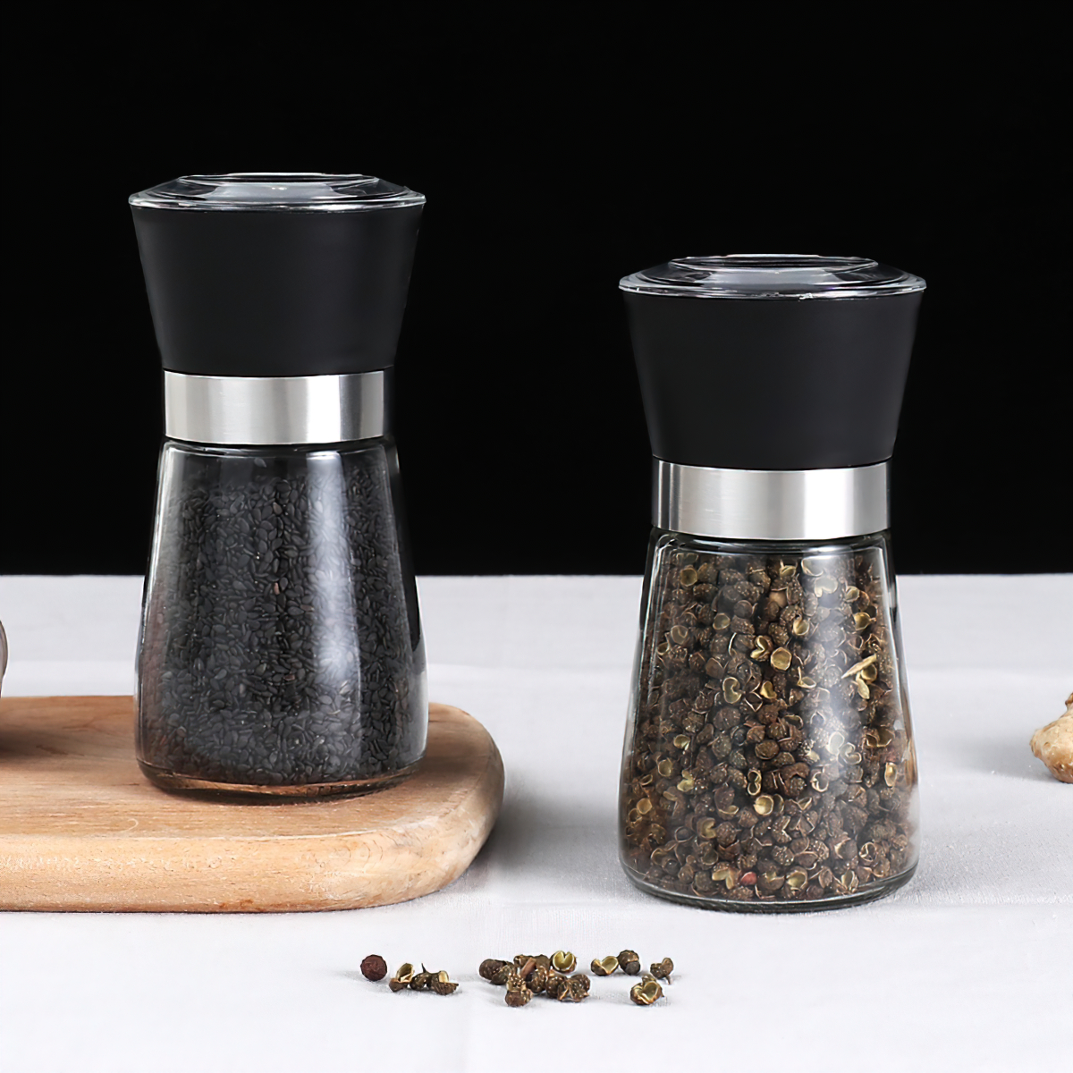 Pepper Mill, Pepper Grinder, Glass Dry Grain Grinder
