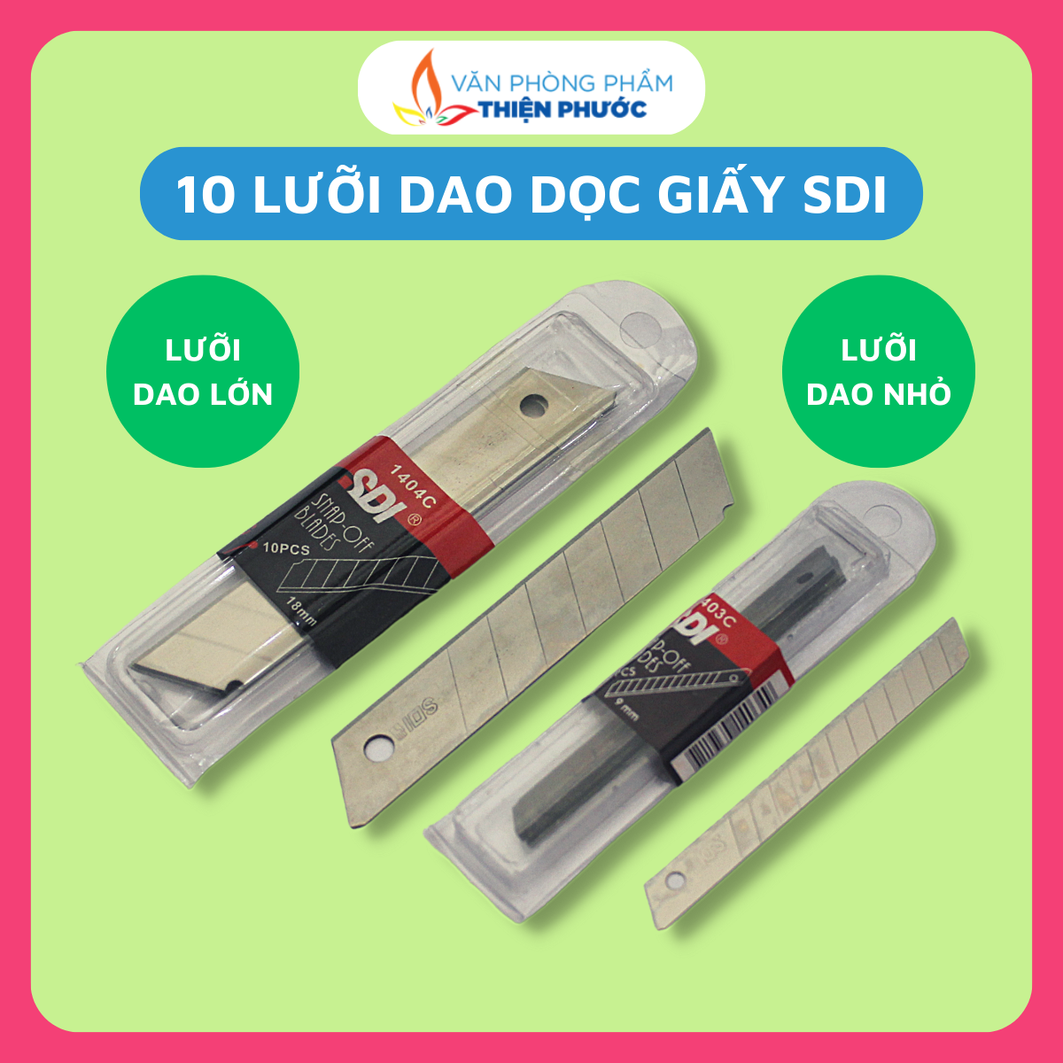 Lưỡi dao dọc giấy SDI 1404 [10 lưỡi dao] THIỆN PHƯỚC