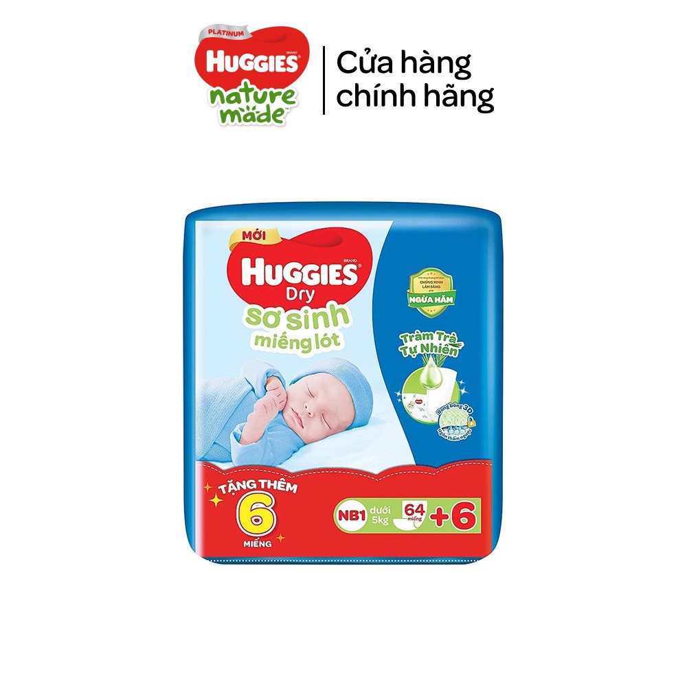 Miếng lót sơ sinh Huggies NB1 64 miếng - HSD luôn mới