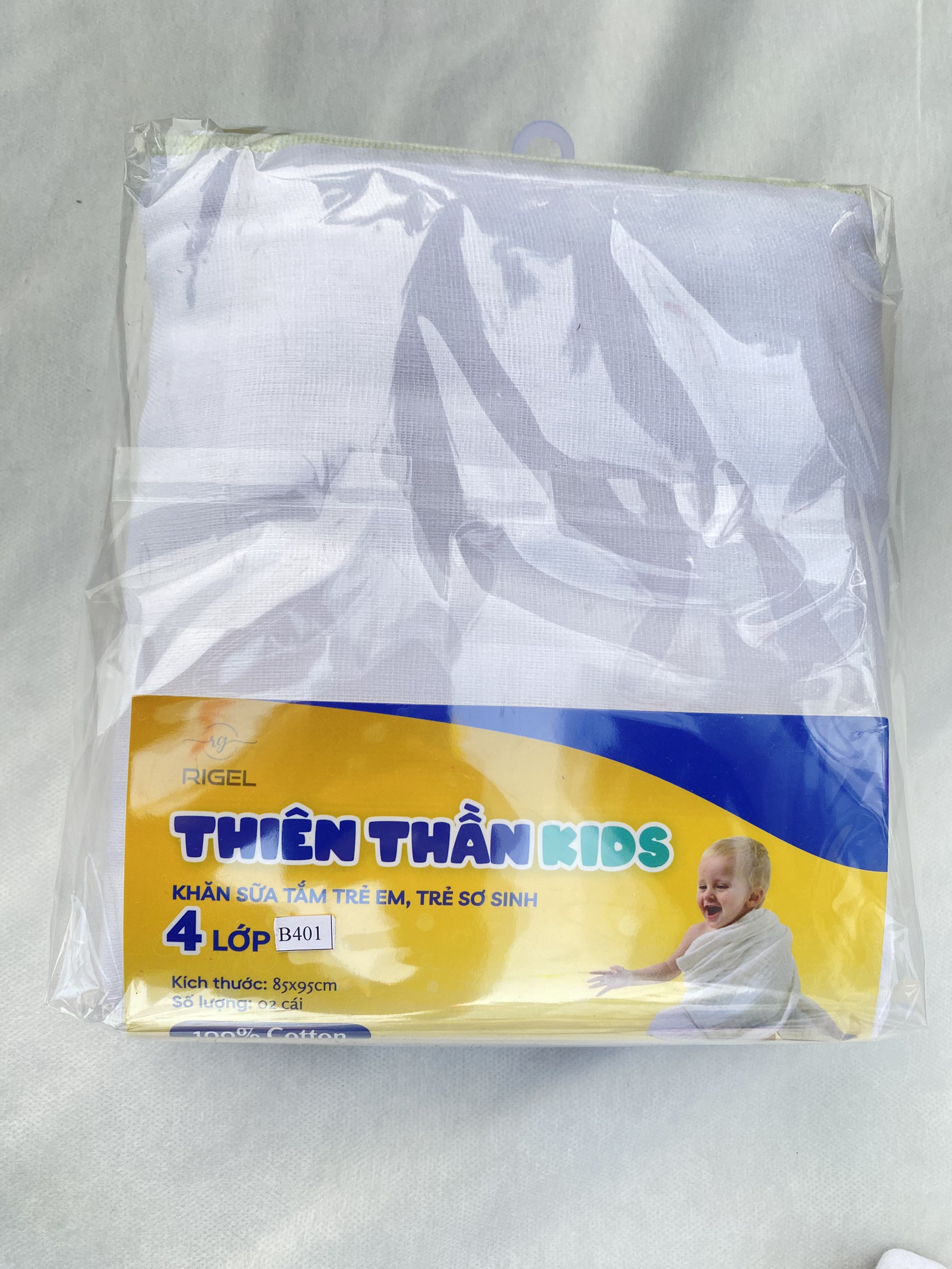 Set 2 khăn sữa tắm trẻ em, trẻ sơ sinh 4 lớp