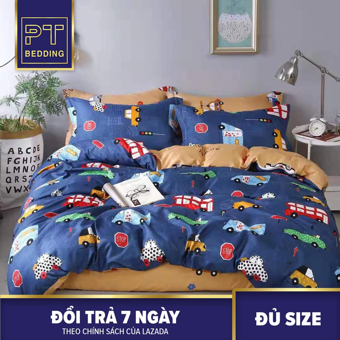 Bộ Chăn Ga Gối ( 01 Drap + 1 vỏ mền + 2 áo gối ) Ô tô Nhiều màu