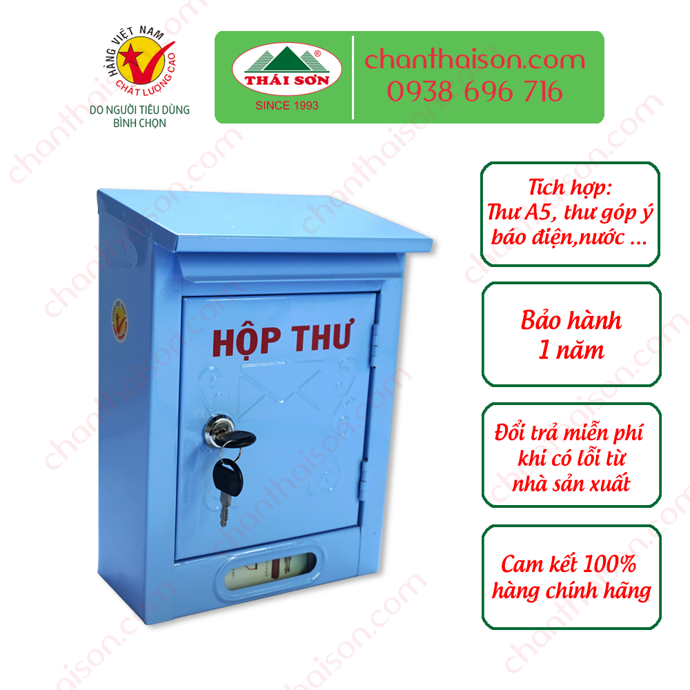 Hộp Thư Thái Sơn - Size Nhỏ Chất Liệu Sắt Sơn Tĩnh Điện - ( HÀNG CHÍNH HÃNG - ĐỔI TRẢ MIỄN PHÍ )