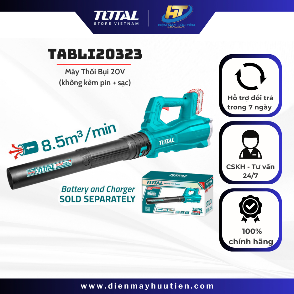 Máy thổi bụi dùng pin Lithium-Ion 20V TABLI20323 TOTAL