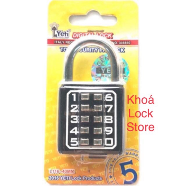Ổ khoá số yeti chính hãng 4 phân