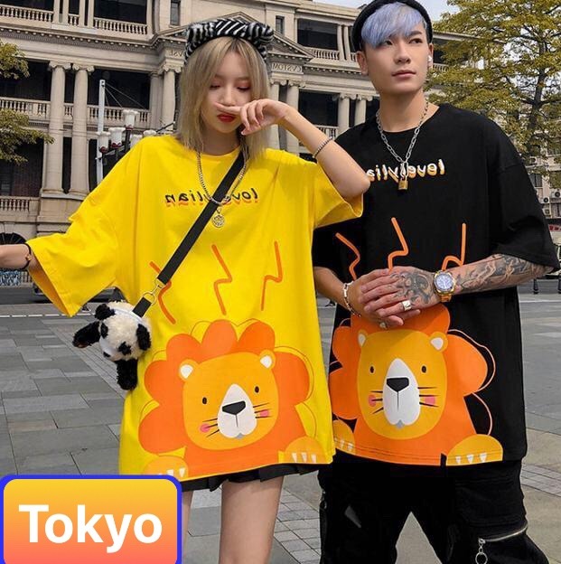 ÁO THUN NAM NỮ UNISEX SƯ TỬ PHOM FORM RỘNG TAY LỠ THOÁNG MÁT NHẬT BẢN VIP MẠNH MẼ SÀNH ĐIỆU VẢI DÀY MỊN - TOKYO FASHION