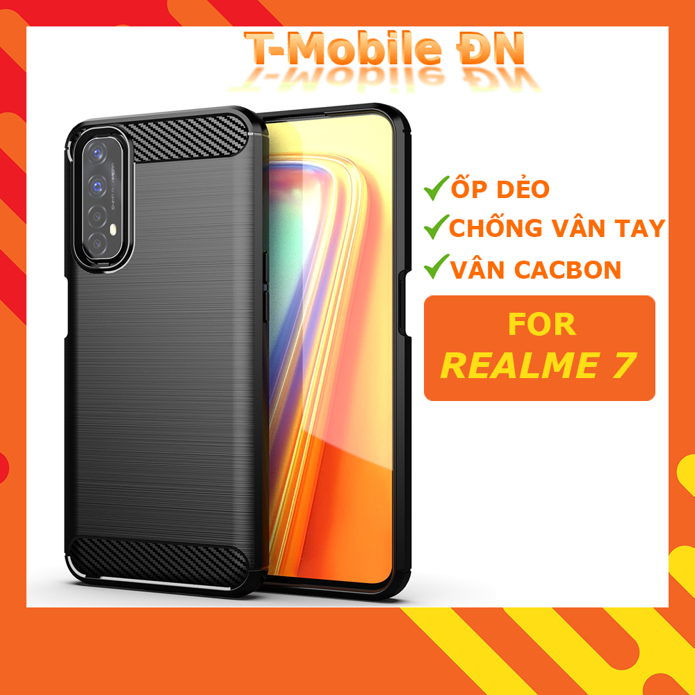 Ốp lưng Realme 7 7i 7 Pro C17 ốp silicone mềm Carbone phay xước chống sốc chống vân tay