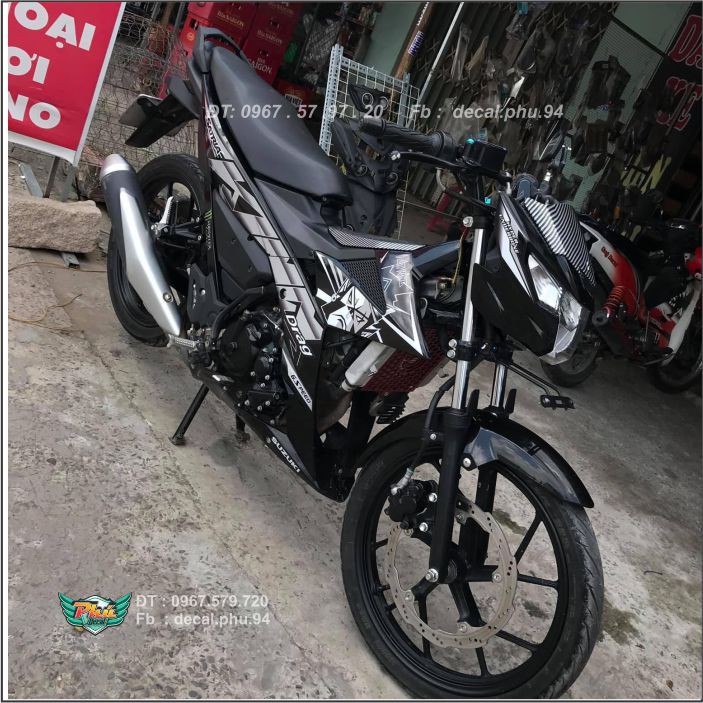 Tem rời Satria Kingđrang đen trắng nhám rời (H) - mẫu mã đa dạng - chi tiết sắc nét - nhận làm Tem rời theo yêu cầu