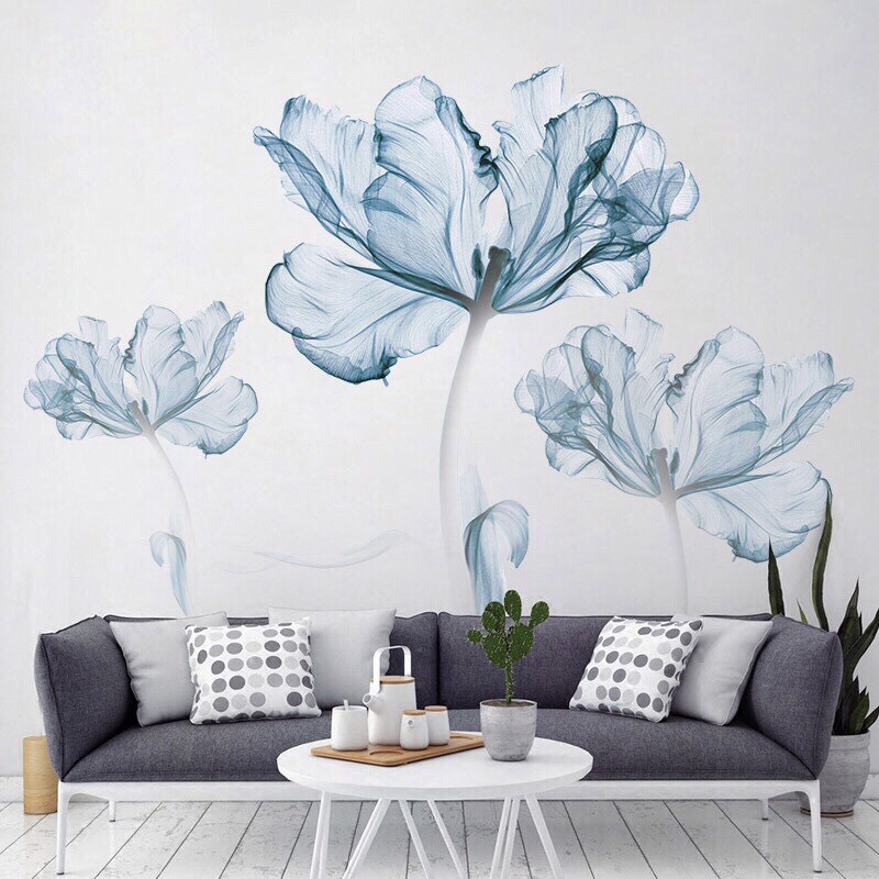 decal dán tường mẫu hoa  cánh mỏng bản to