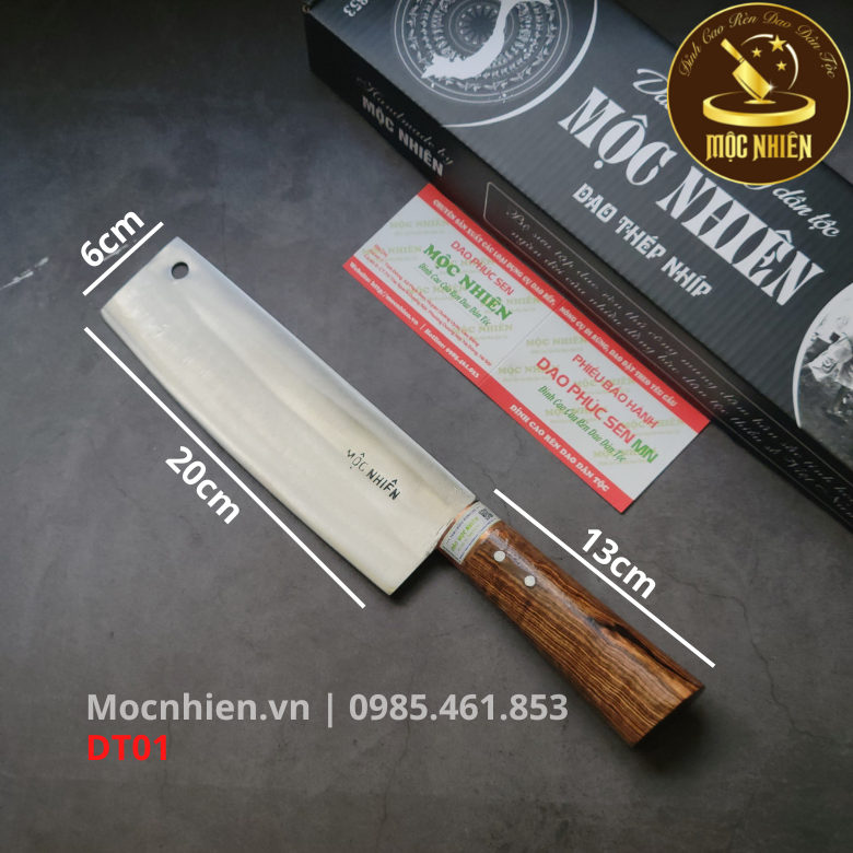 Dao thái siêu sắc mộc nhiên phúc sen - cán cẩm chỉ khâu đồng - dt01