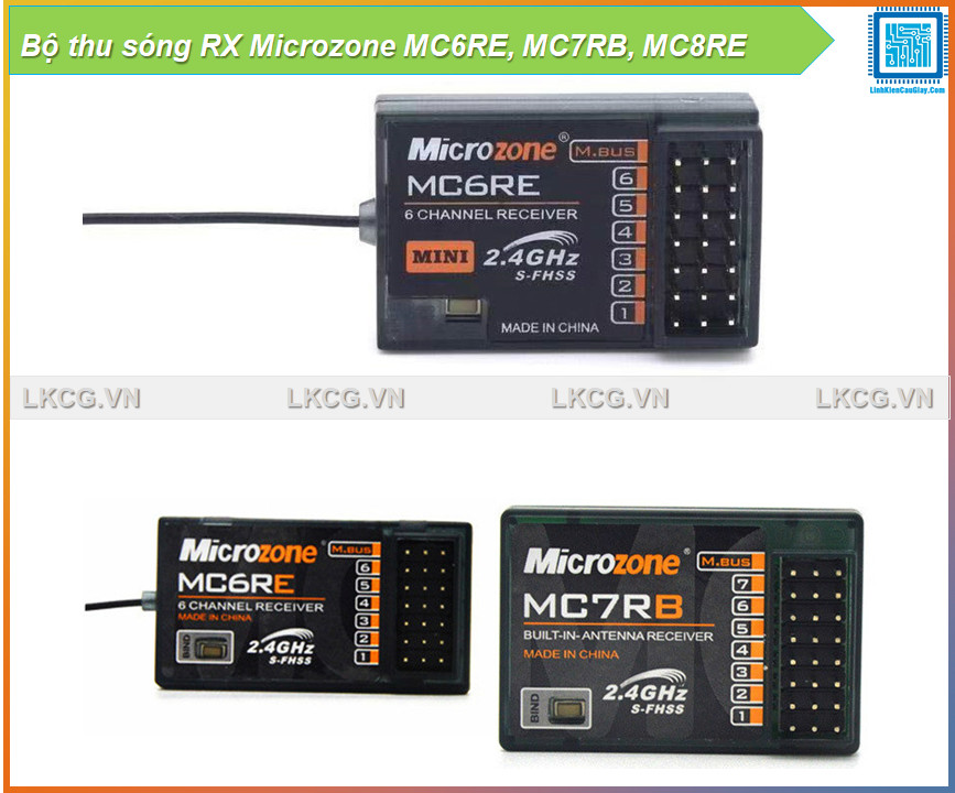 [Giá hủy diệt] Bộ thu sóng RX Microzone MC6RE, MC7RB, MC8RE