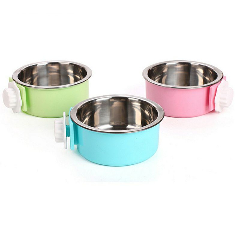 [HCM]Bát Ăn Inox Gắn Chuồng Cho Chó Mèo