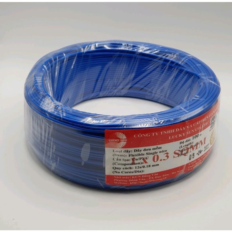 Dây điện đơn mềm 0.3mm - Lõi đồng nguyên chất