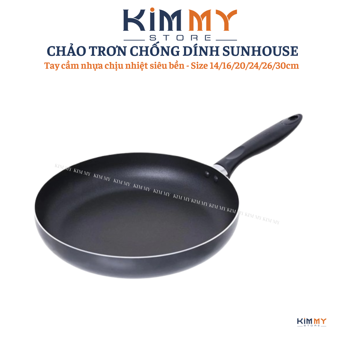 CHẢO TRƠN CHỐNG DÍNH SUNHOUSE CT24MT - 24cm - Không dùng trên bếp từ