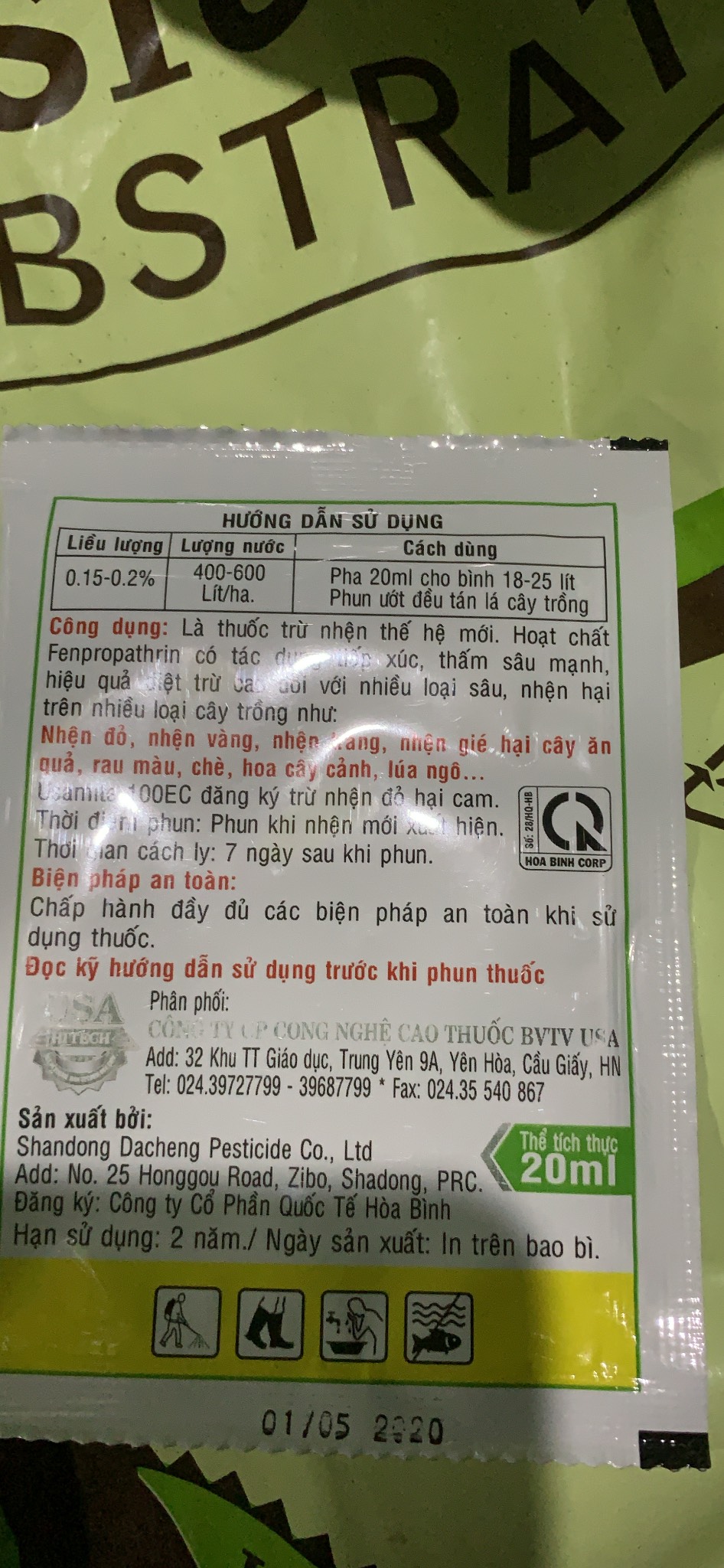 VUA diệt nhện đỏ nhện vàng nhện trắng  gói 20ml