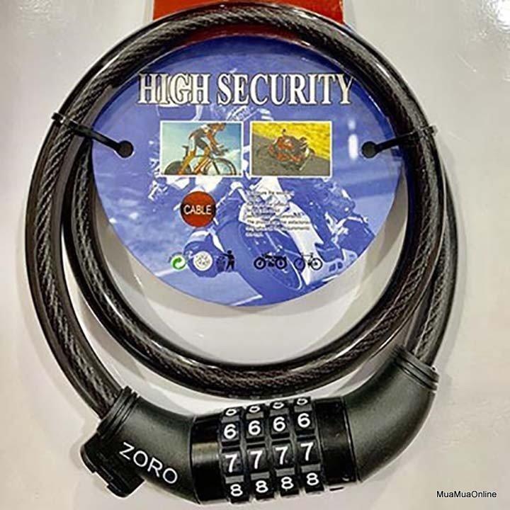 Ổ Khóa Dây Zoro 4 Số Dài 80cm Cao Cấp