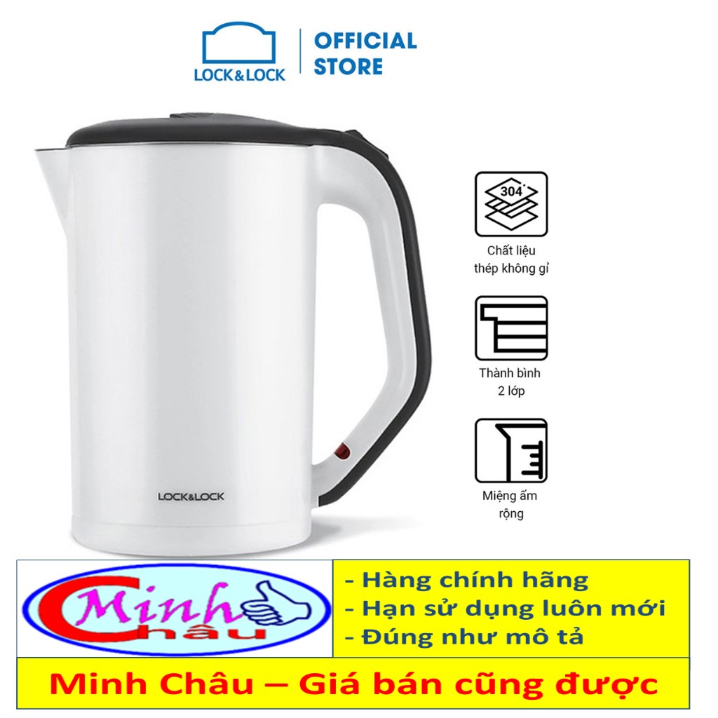 Ấm đun siêu tốc Lock&Lock Electric Kettle 1.7L EJK738 (Màu trắng)