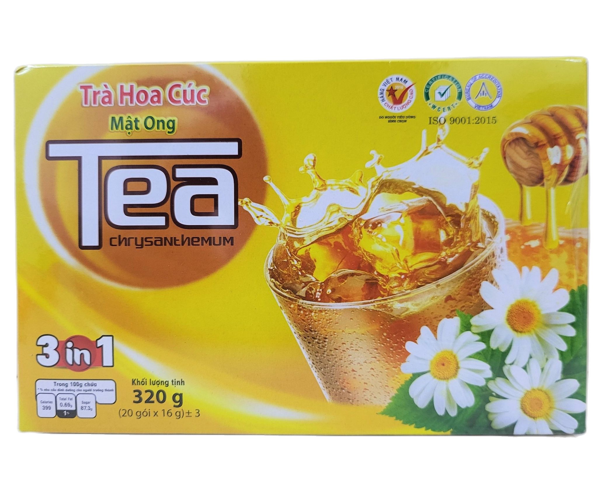 Trà hoa cúc mật ong hòa tan thanh bình 3 in 1 chrysanthemum tea with honey