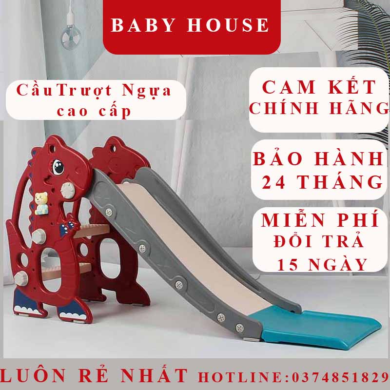 Cầu trượt bập bênh cá heo cho bé