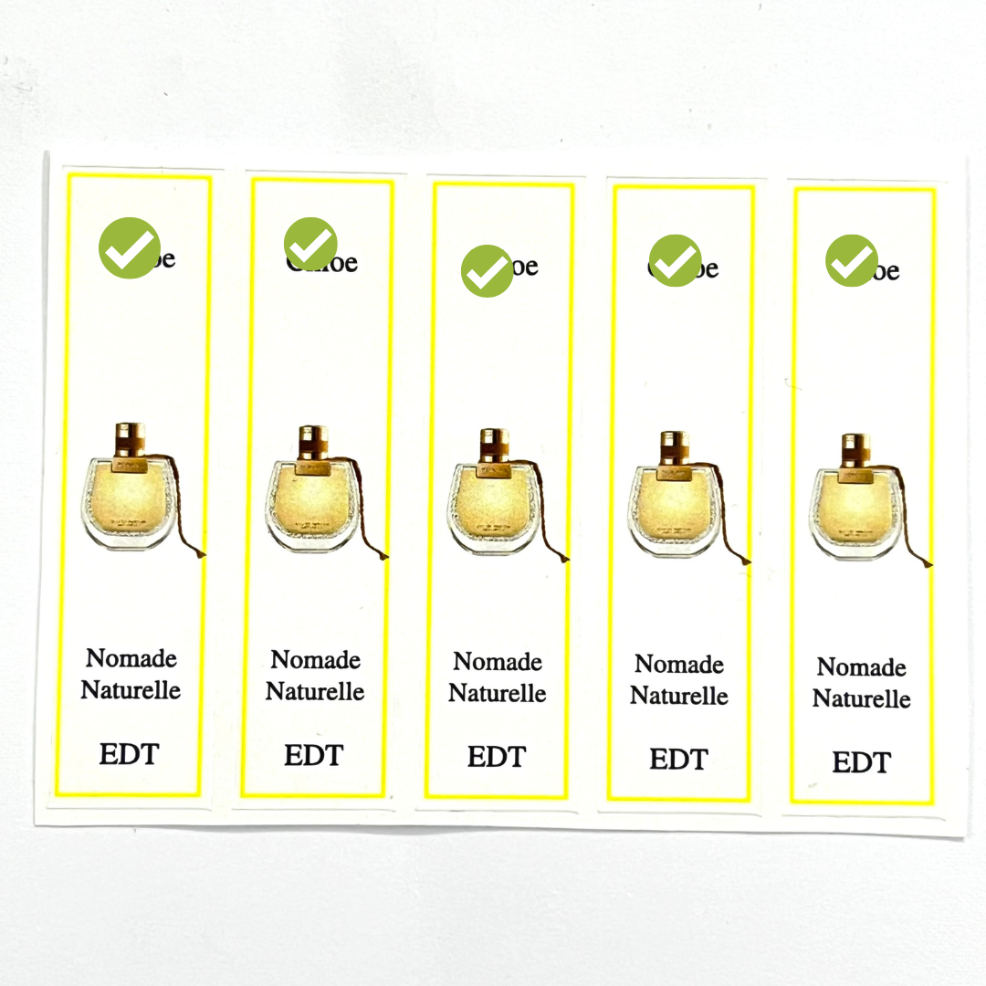 [HCM] Combo 10 Tem dán chai nước hoa Cờ Lô E cho chai chiết đủ các dòng