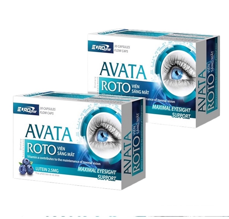 Viên uống sáng mắt chống cận mù lòa avata roto với thành phần lutein 2.5mg giảm khô mắt ,mờ mắt ,mỏi mắt , tăng cường thị lực , chống cận ,chống mù lòa , hạn chế lão hóa mắt - hộp 30 viên -th pharma