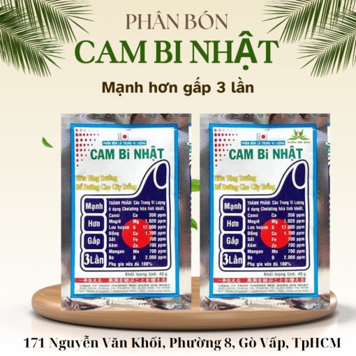 Phân bón vi lượng CamBi Nhật 308 gói 40gr bổ sung Canxi, Magie và các vi lượng thiết yếu cho cây phát triển mạnh (Vườn Sài Gòn).