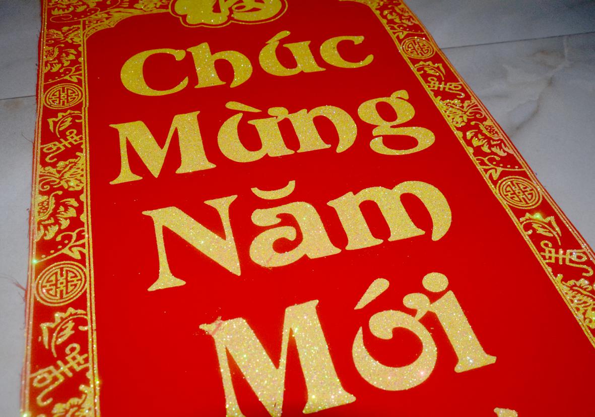 [HCM]Liễn nhung đỏ trang trí Tết-Chúc Mừng Năm Mới