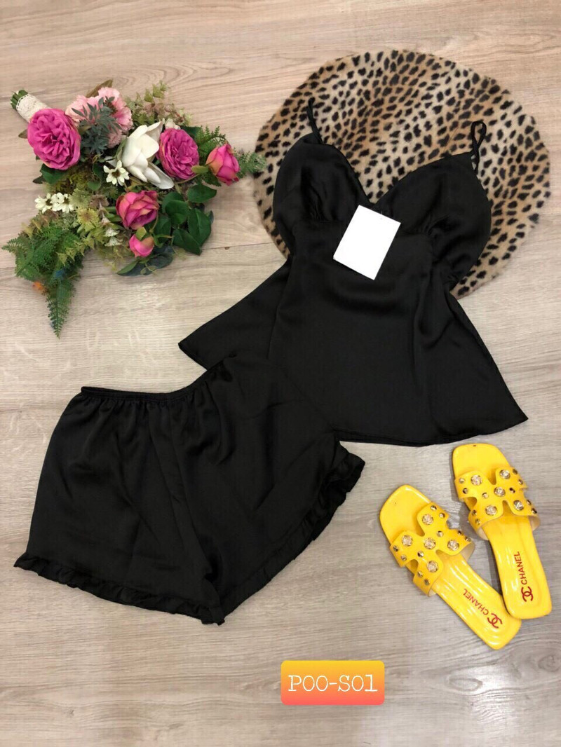 Set Bộ Lụa Phi Ngủ Sexy Quyến Rũ Sang