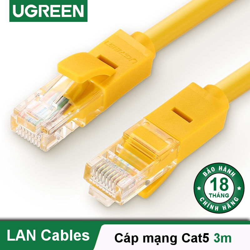 Cáp mạng đúc sẵn 2 đầu CAT5 dài 1-10M Ugreen NW103