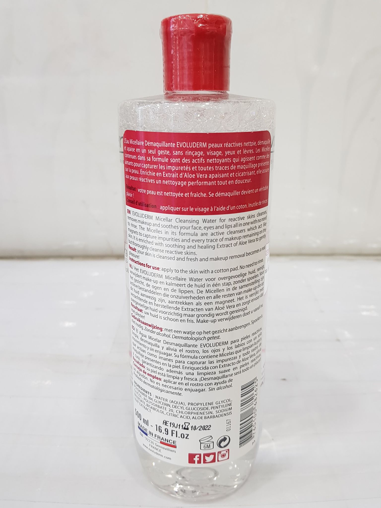 Nước Tẩy Trang Evoluderm Eau Micellaire 500ml Pháp