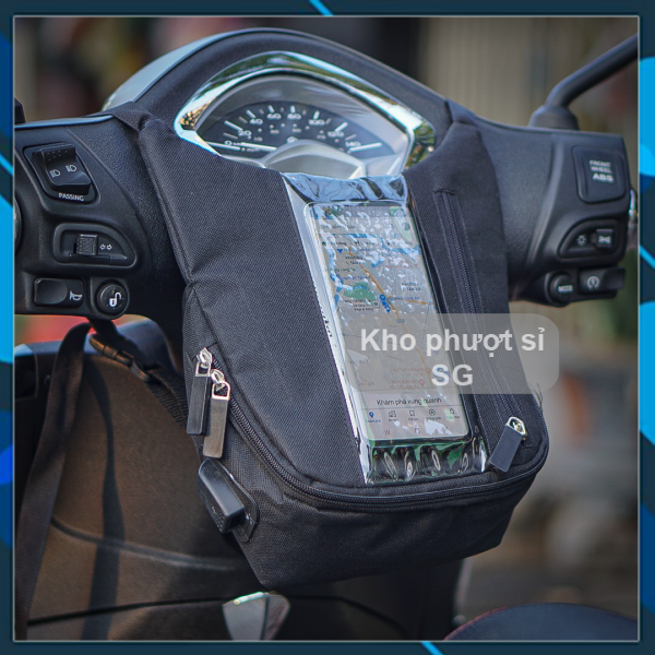 Túi treo đầu xe máy chạy Grab giá rẻ - Túi treo đầu xe chạy shiper