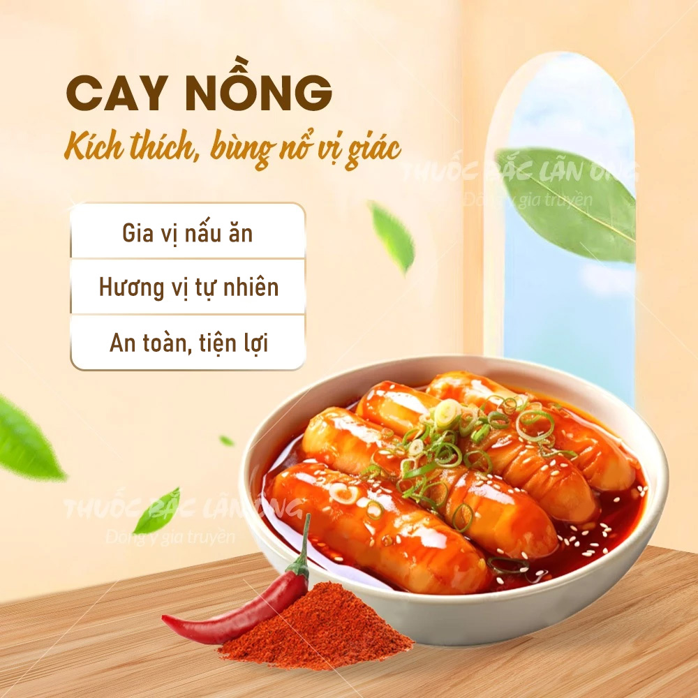 Bột ớt nguyên chất 500g (Nguyên liệu làm đồ ăn Hàn Quốc, khô, cay, thơm)