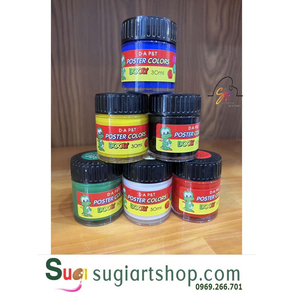 Màu Poster Dooly 12 màu (hủ 30ml), Màu nước Dooly