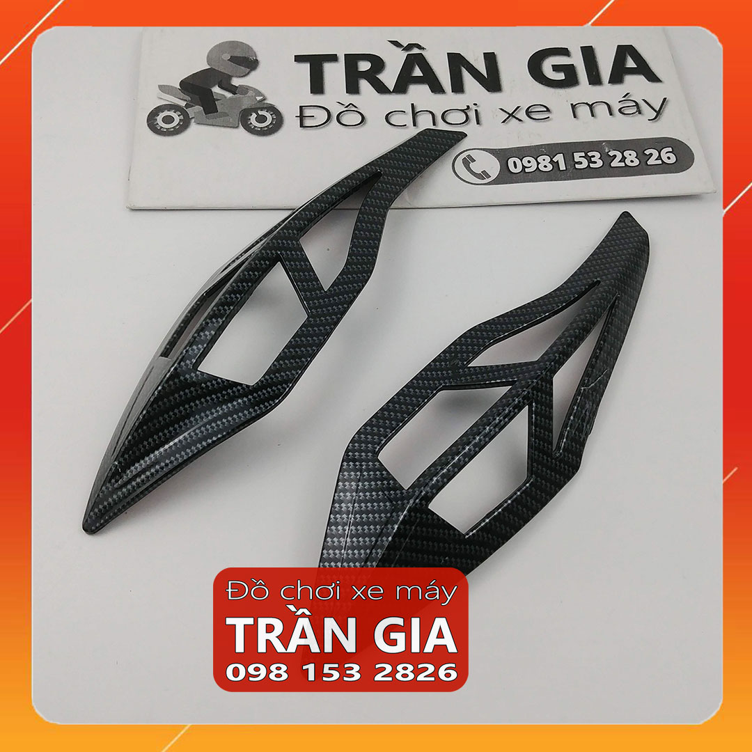 Ốp viền đèn xi nhan trước xe sh 350i sh350i sh350 350 năm 2022 2023 2024 xinhan sh xi inox carbon cacbon - phụ kiện trang trí