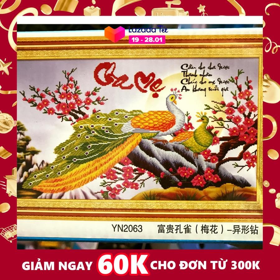Tranh đính đá Cha mẹ YN2063-Ngọc Thịnh