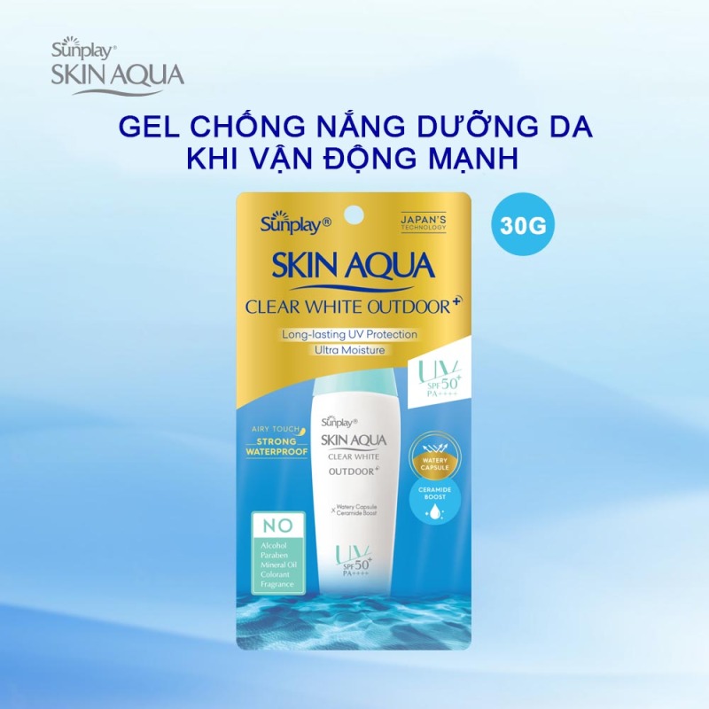 Gel chống nắng dưỡng da khi vận động mạnh - Sunplay Skin Aqua Clear White Outdoor+ nhập khẩu