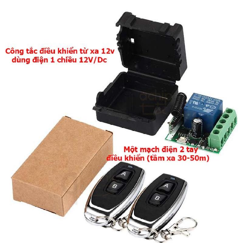 Bộ công tắc điều khiển từ xa 12V/10A/ 2remote điều khiển dùng điện 1 chiều 12v